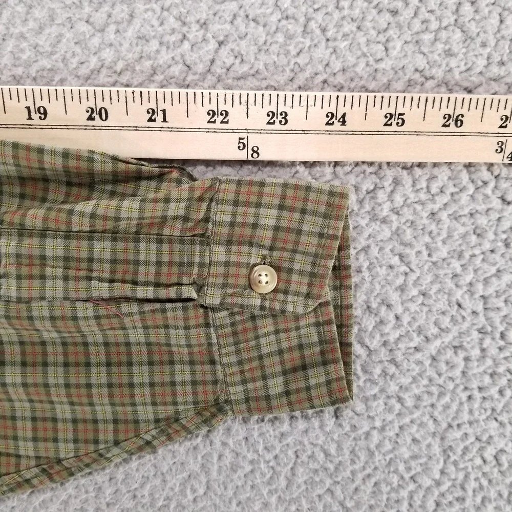 Polo Ralph Lauren Shirt Mens Big 3X Green Plaid Elbow Patch Long Sleeve Cotton